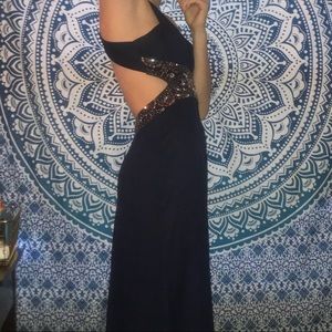 Dillard’s Navy Sequined Formal Dress